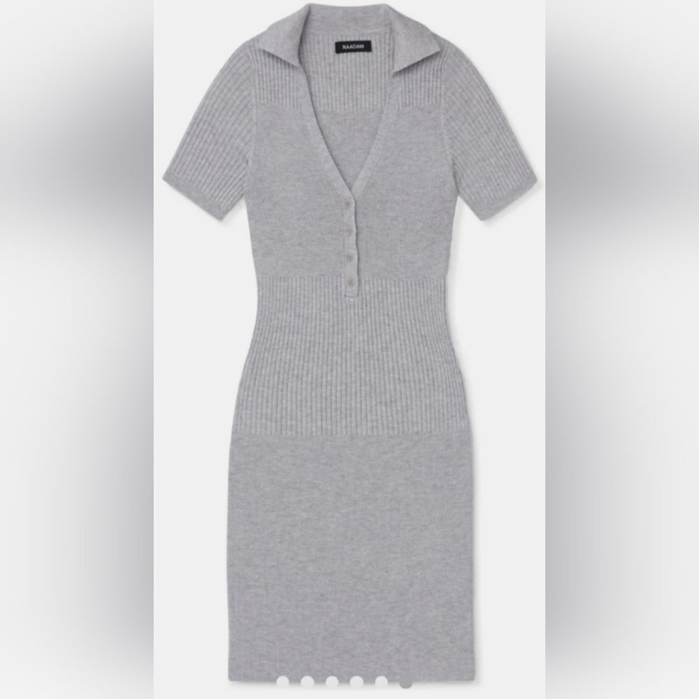 Naadam Grey Polo Mini Dress Size XXL Cashmere Silk Preppy Tennis Old Money NWT